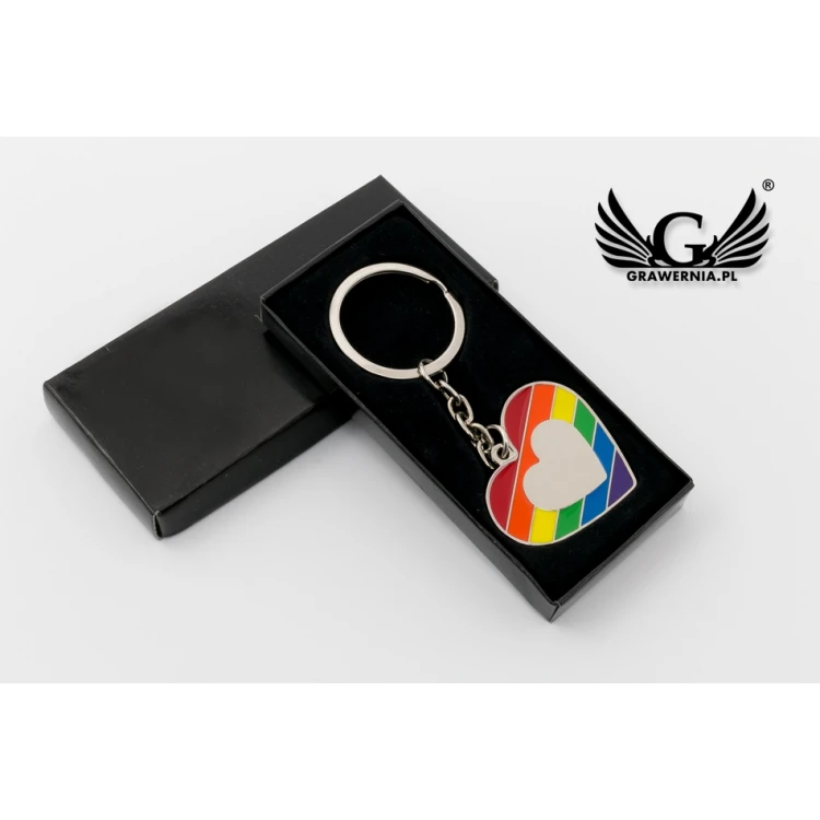SCHLÜSSELANHÄNGER REGENBOGENHERZ mit Ihrer Gravur - BP65