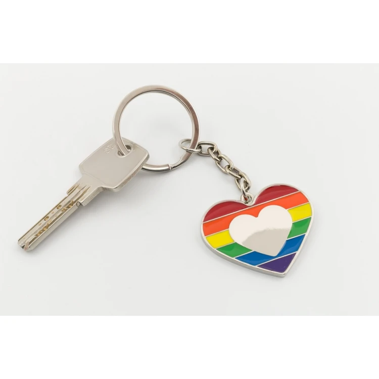 SCHLÜSSELANHÄNGER REGENBOGENHERZ mit Ihrer Gravur - BP65
