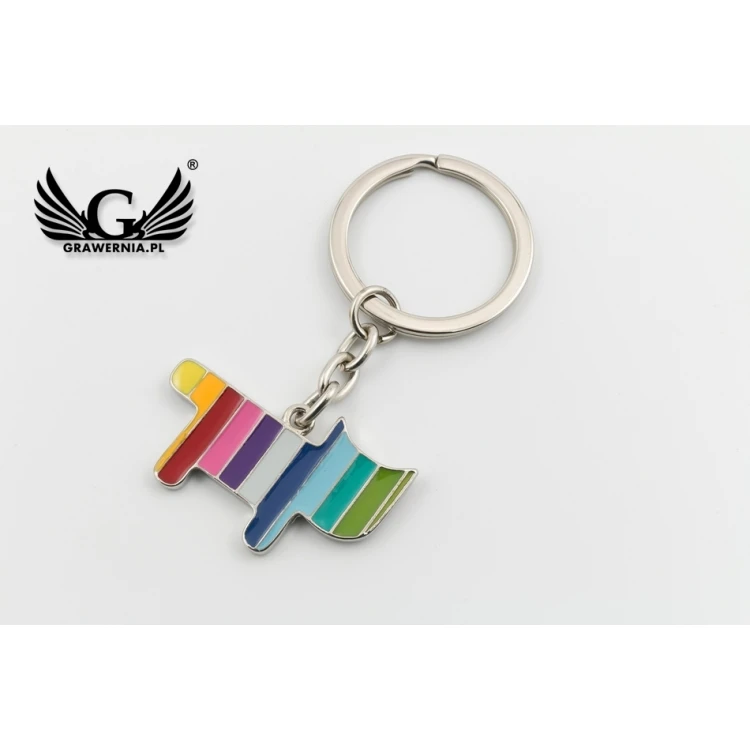 REGENBOGEN KATZE Schlüsselanhänger mit Ihrer Gravur - BP64