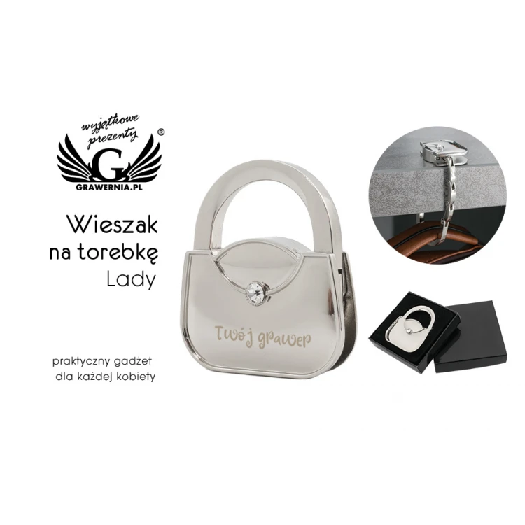 Taschenhalter mit individueller Gravur - Lady - BP94