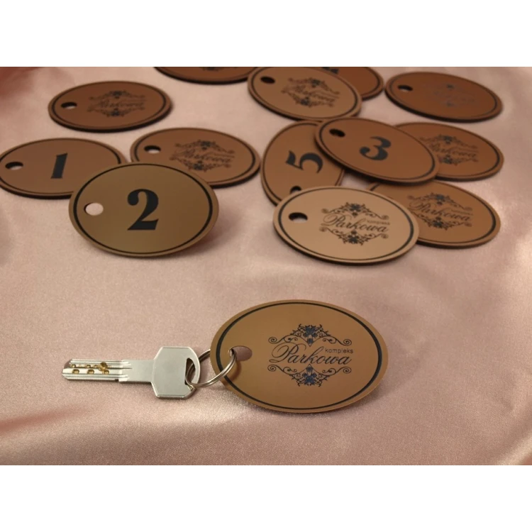 Schlüsselanhänger aus Gravierlaminat - OVAL EXTRA KUPFER