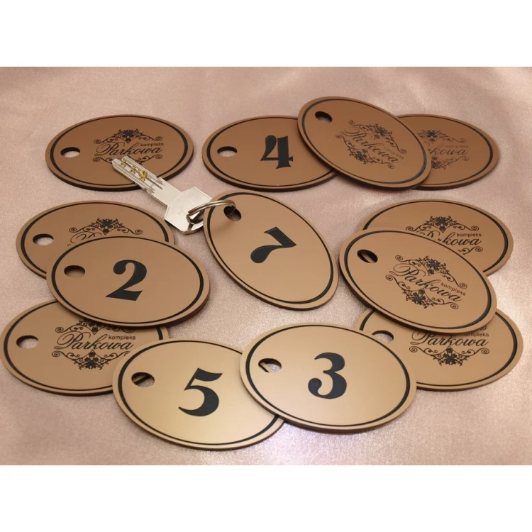 Schlüsselanhänger aus Gravierlaminat - OVAL EXTRA KUPFER