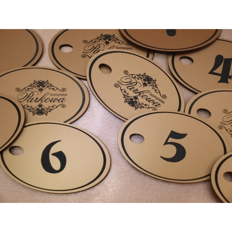 Schlüsselanhänger aus Gravierlaminat - OVAL EXTRA KUPFER