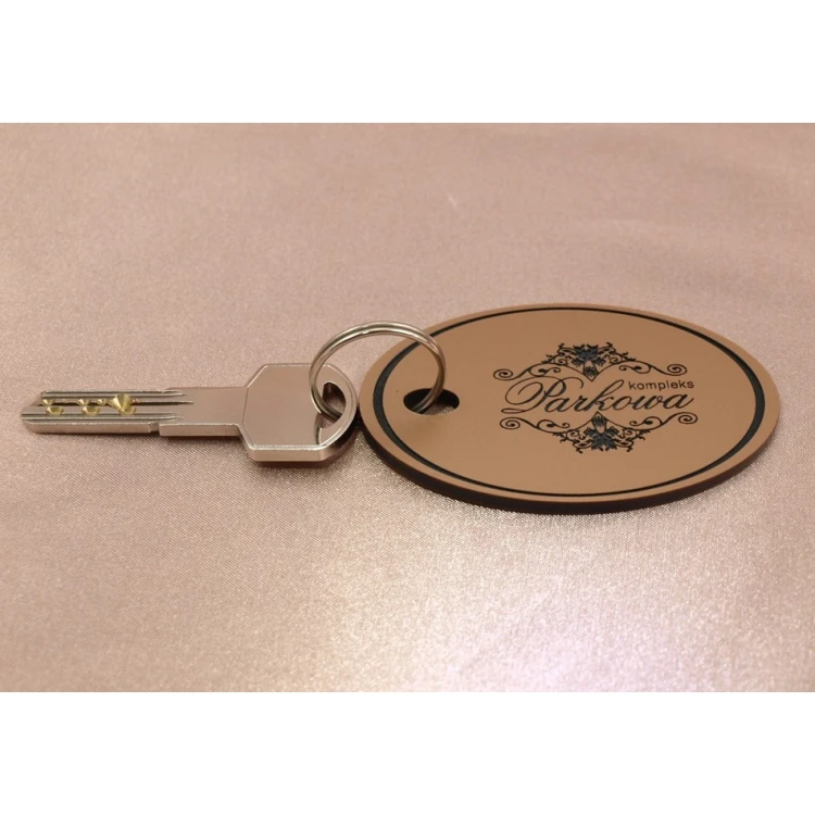 Schlüsselanhänger aus Gravierlaminat - OVAL EXTRA KUPFER