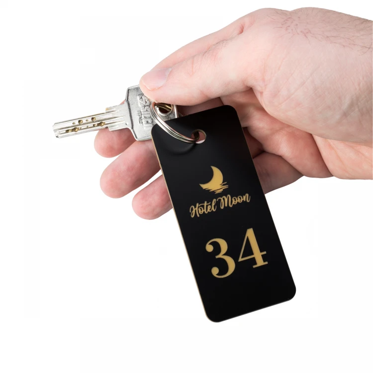 Schlüsselanhänger aus Gravierlaminat - BLACK & GOLD TOMBREL