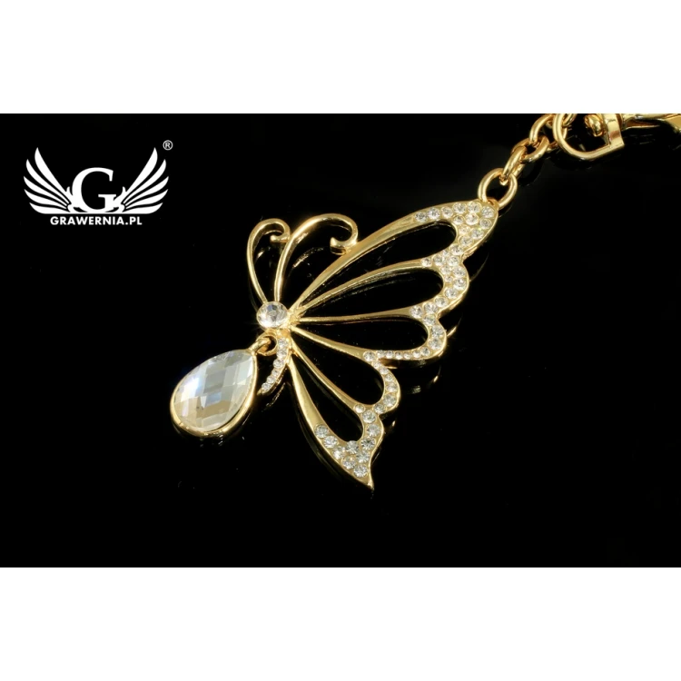 GOLDENER SCHMETTERLING-ANHÄNGER mit Ihrer Gravur - BP26