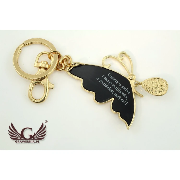 GOLDENER SCHMETTERLING-ANHÄNGER mit Ihrer Gravur - BP26