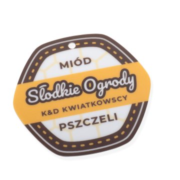 Anhänger, Anhängsel, Werbetags mit beliebigem Druck - HIPS Material 1mm - Abmessungen 50x47mm - ZAW023