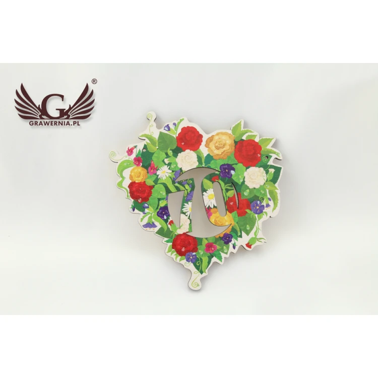 Medaille in Form eines Jubiläumsbouquets - farbiger UV-Druck - MGR016