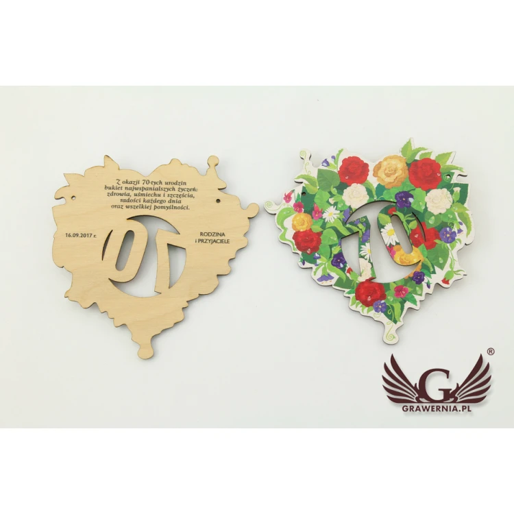 Medaille in Form eines Jubiläumsbouquets - farbiger UV-Druck - MGR016