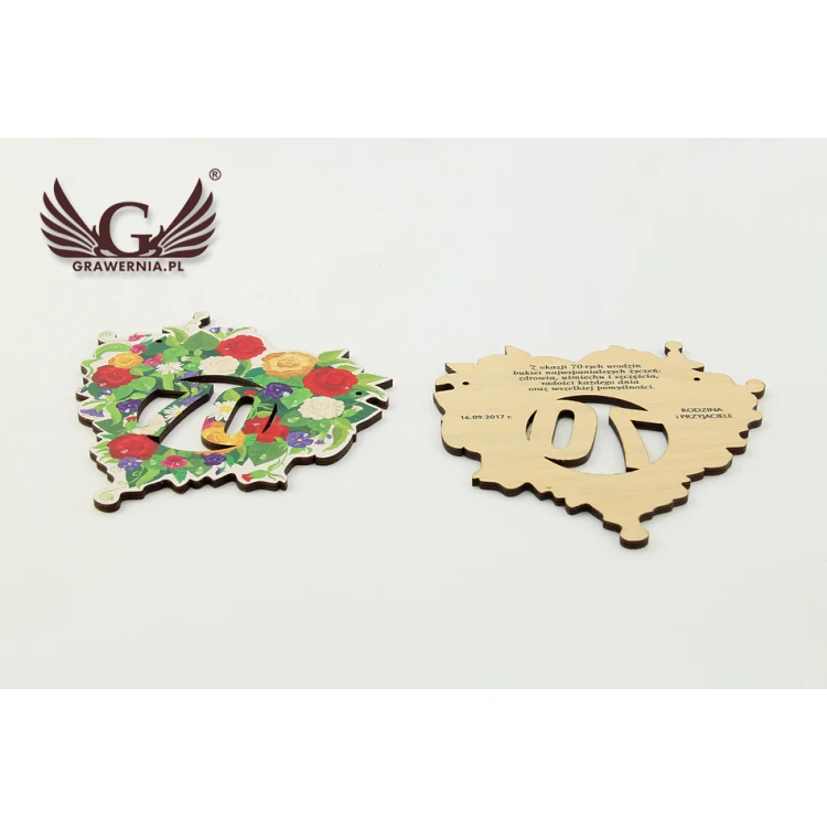 Medaille in Form eines Jubiläumsbouquets - farbiger UV-Druck - MGR016