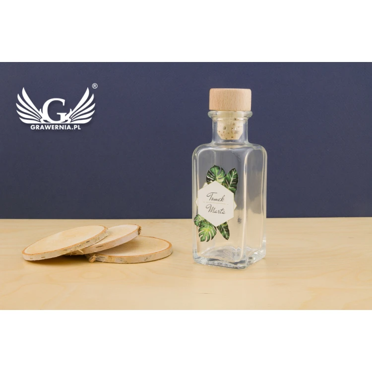 Hochzeitsflasche für Alkohol - Digitaler UV-Druck - Kapazität 100ml - BUT001
