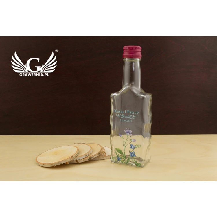 Hochzeitsflasche für Alkohol - UV-Digitaldruck - Kapazität 200ml - BUT004