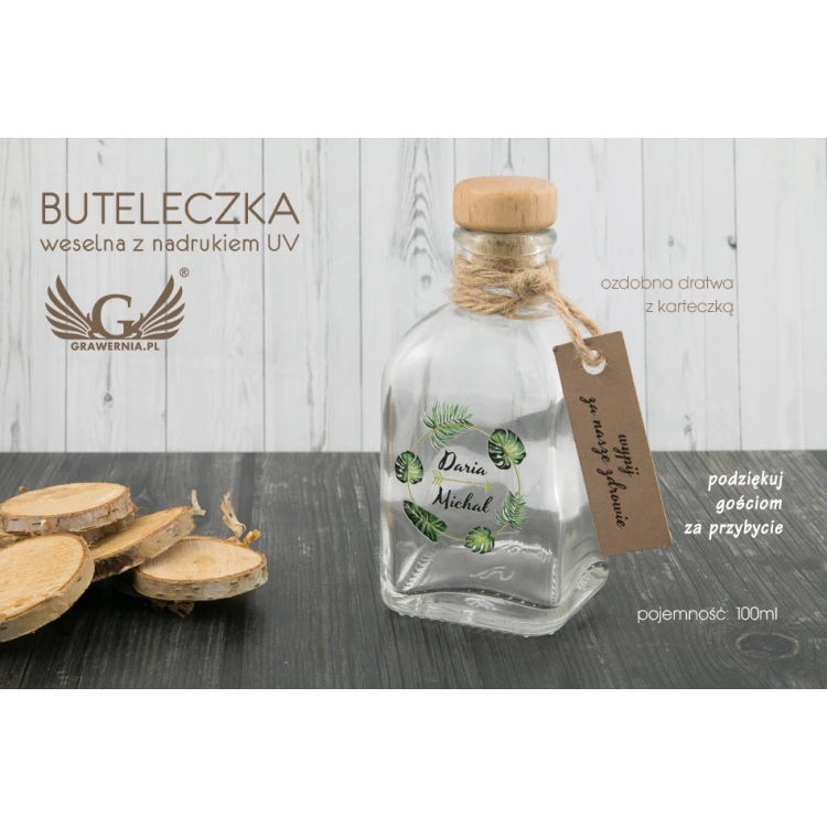 Hochzeitsflasche für Alkohol - UV-Digitaldruck - Kapazität 100ml - BUT002