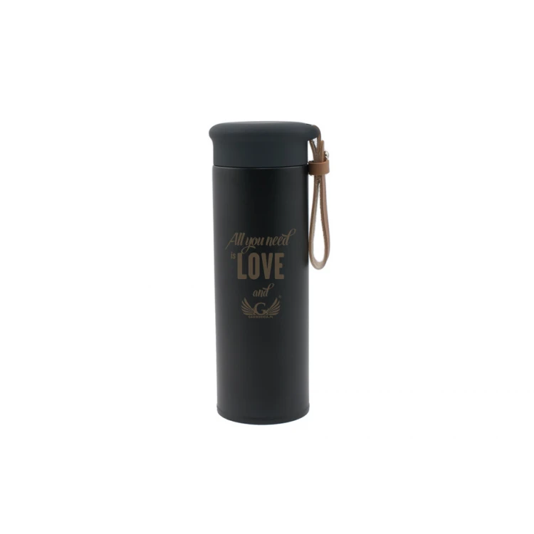 Thermosflasche für Tee mit Sieb und Ihrer Gravur - Merkur - 450ml - BUT011