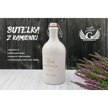 Steingutflasche mit individueller Gravur - Fassungsvermögen: 0,5l - BUT006