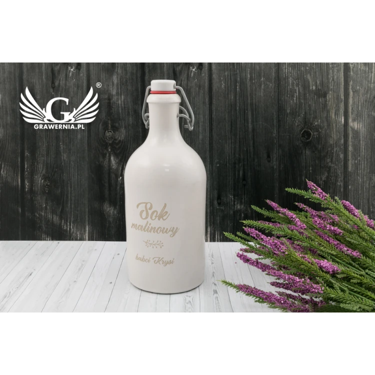 Steingutflasche mit individueller Gravur - Fassungsvermögen: 0,5l - BUT006