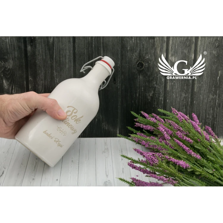 Steingutflasche mit individueller Gravur - Fassungsvermögen: 0,5l - BUT006