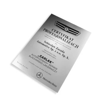 Metallisierter Zertifikat auf Acryluntergrund - Format A3 - Lasergraviert - DS033