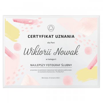 Zertifikat der Anerkennung - matte weiße Unterlage mit UV-Druck - DS042