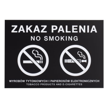 Schwarzes Schild "Rauchen verboten" - Lasergravur - Abmessungen 160x110mm - Z015