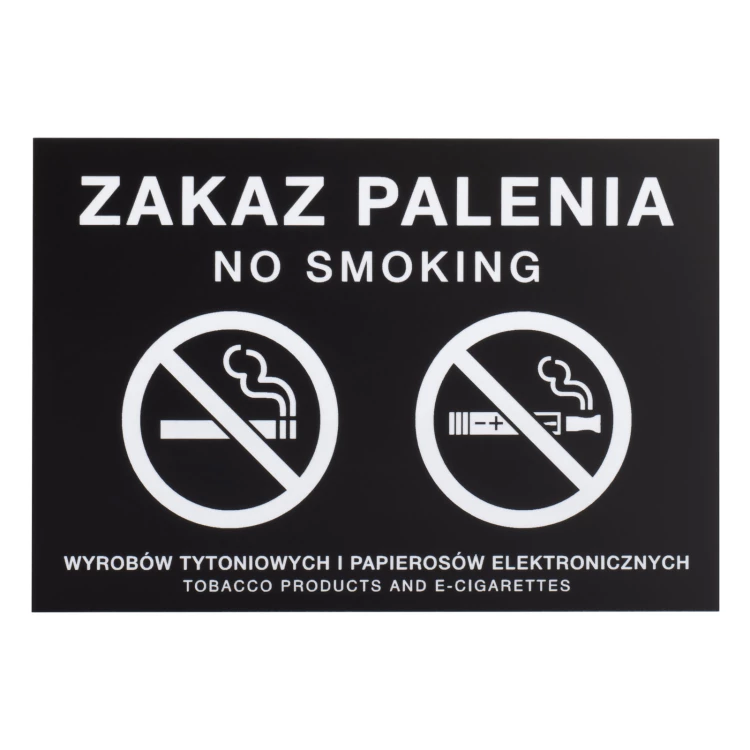 Schwarzes Schild "Rauchen verboten" - Lasergravur - Abmessungen 160x110mm - Z015