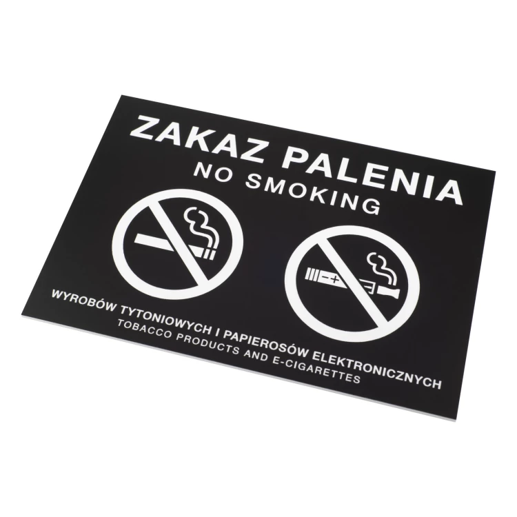 Schwarzes Schild "Rauchen verboten" - Lasergravur - Abmessungen 160x110mm - Z015