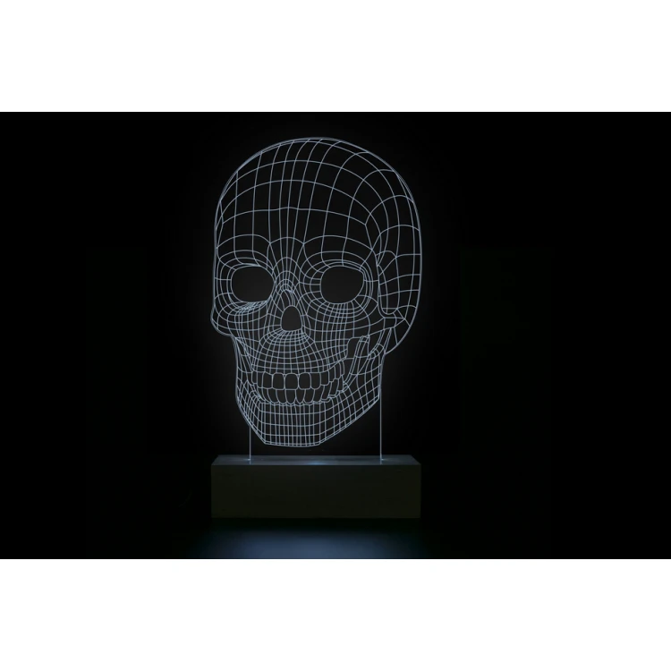 Schädel - 3D LED RGB Lampe mit Fernbedienung - L3D016