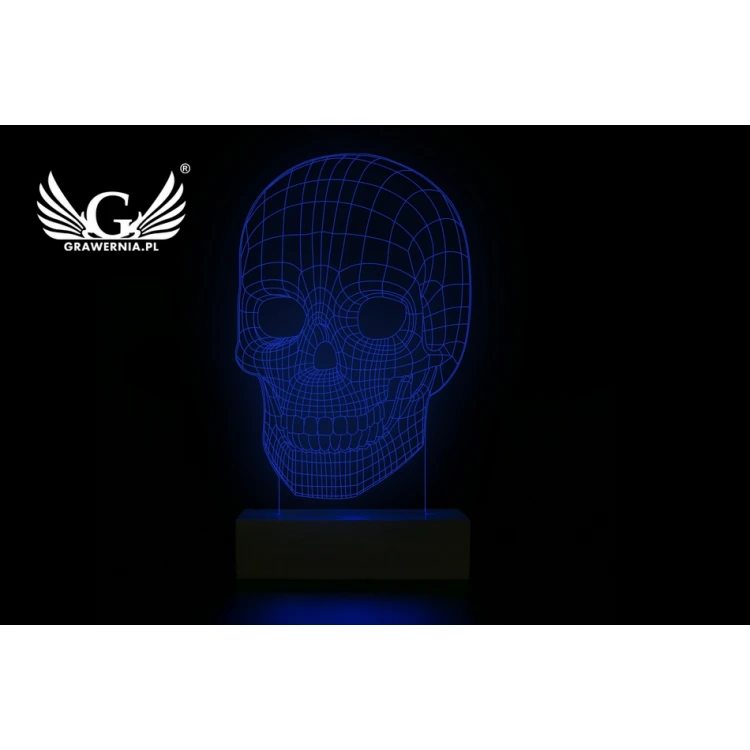 Schädel - 3D LED RGB Lampe mit Fernbedienung - L3D016