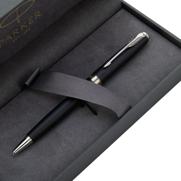 Parker Sonnet Slim Core Mattschwarz CT - PAR218 Kugelschreiber