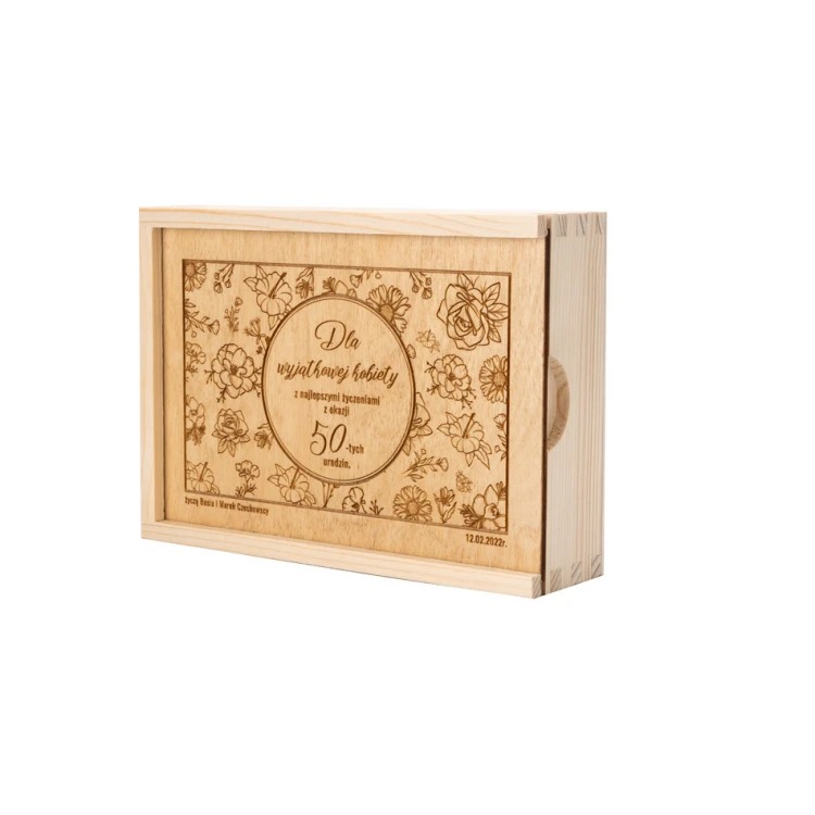Lasergegravierte Holzbox - KAS016
