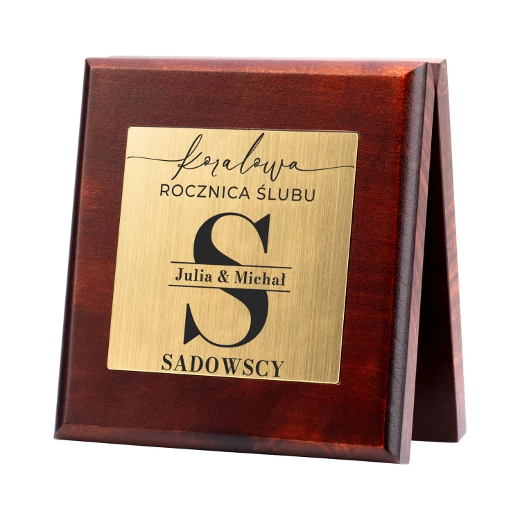 Medaillenkoffer aus Holz für den Hochzeitstag - Lasergravur - MGR113