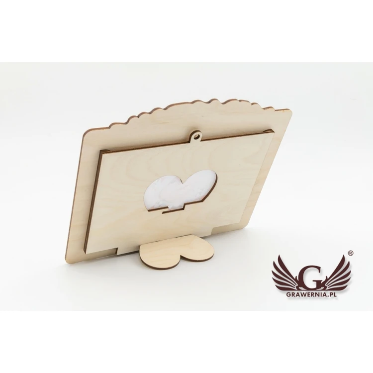Holzrahmen mit Gravur für Babyfoto - RAM001