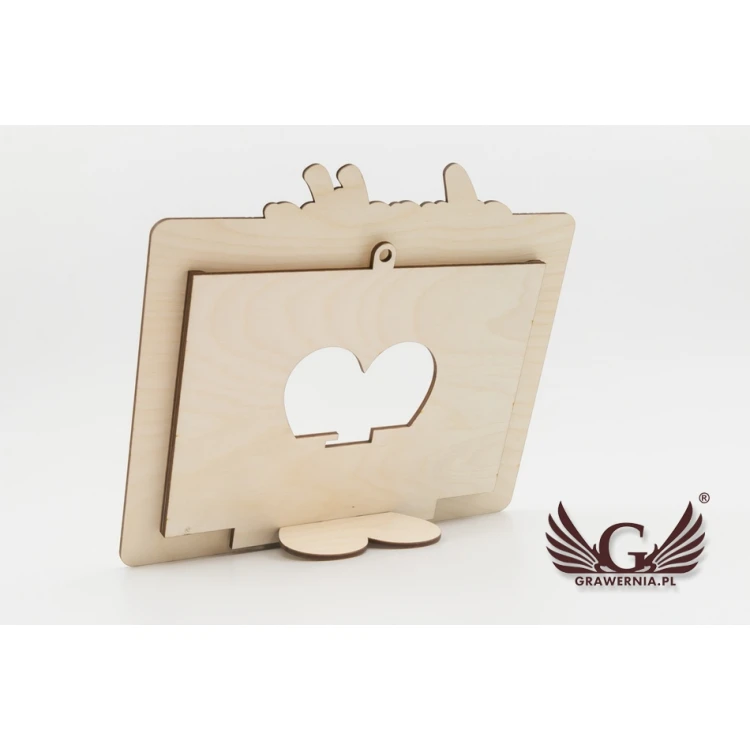 Holzrahmen mit Gravur für Babyfoto - RAM002