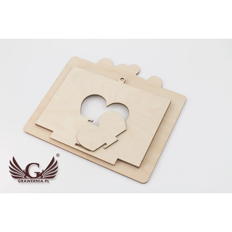 Holzrahmen mit Gravur für Babyfoto - RAM003