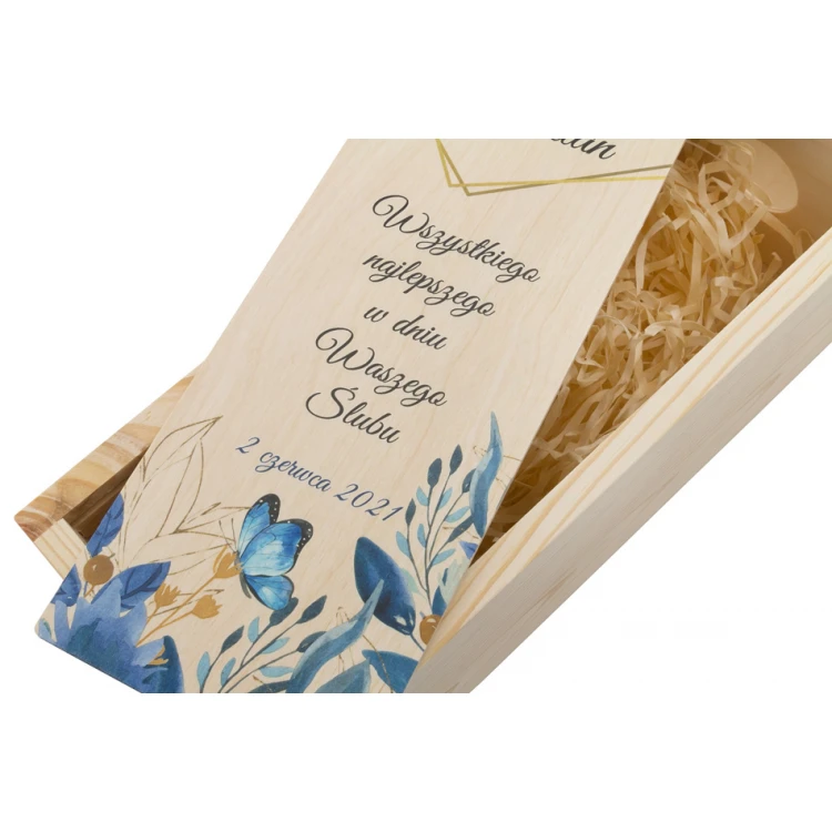 Holzkiste für Wein - Geschenk für das Brautpaar - SK054