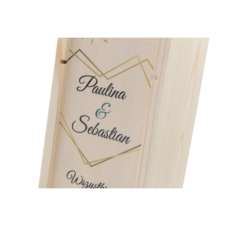 Holzkiste für Wein - Geschenk für das Brautpaar - SK054