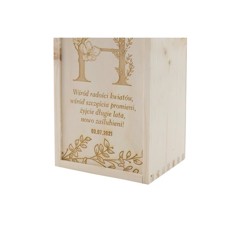 Holzkiste für Wein - Geschenk für das Brautpaar - SK056