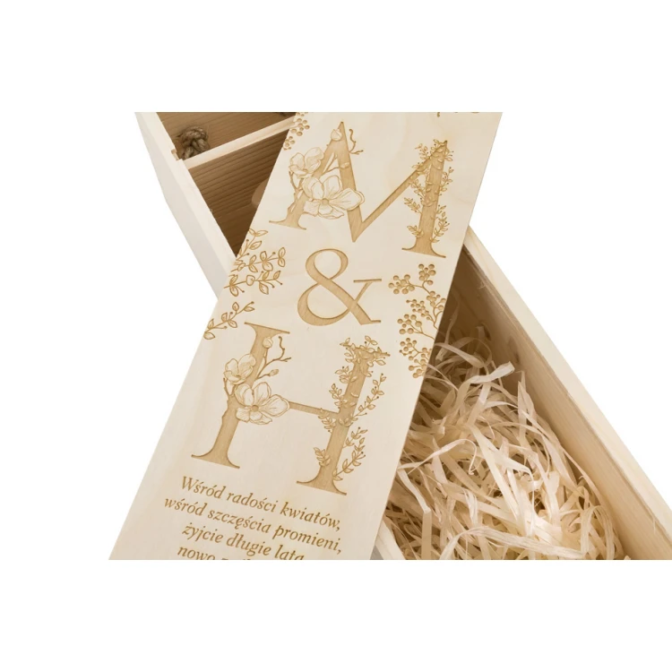 Holzkiste für Wein - Geschenk für das Brautpaar - SK056