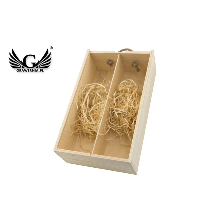 Holzkiste für zwei Weinflaschen - Geschenk für Hochzeitsgäste - SK046