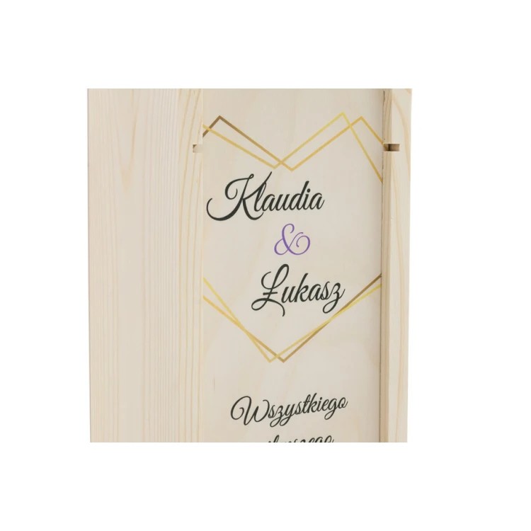 Holzkiste für Wein - Geschenk für das Brautpaar - SK058