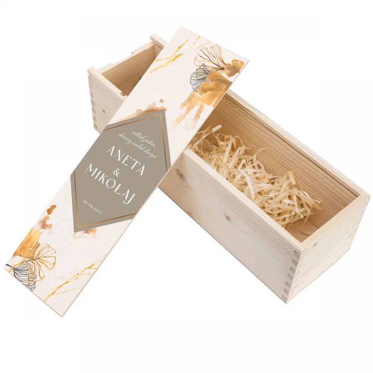Holzweinkiste - Geschenk für das Brautpaar - SK077