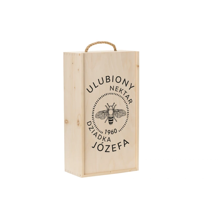 Holzkiste für Wodka mit einem Set von 6 Gläsern - Geschenk für den Großvater - SK062