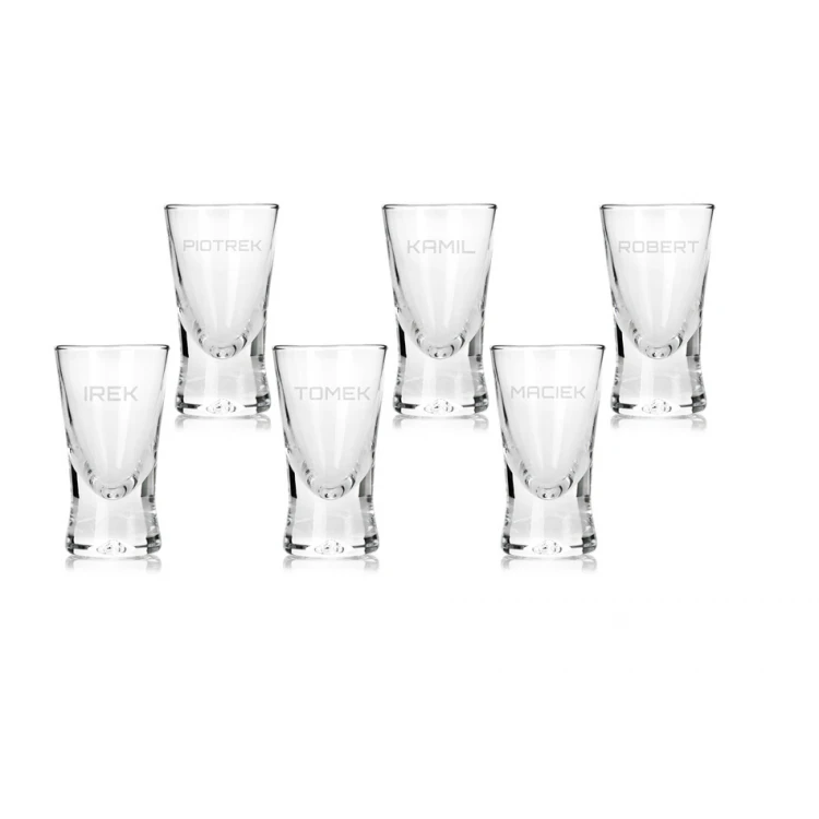 Holzkiste für Wodka mit einem Set von 6 Gläsern für den Junggesellenabend - SK069