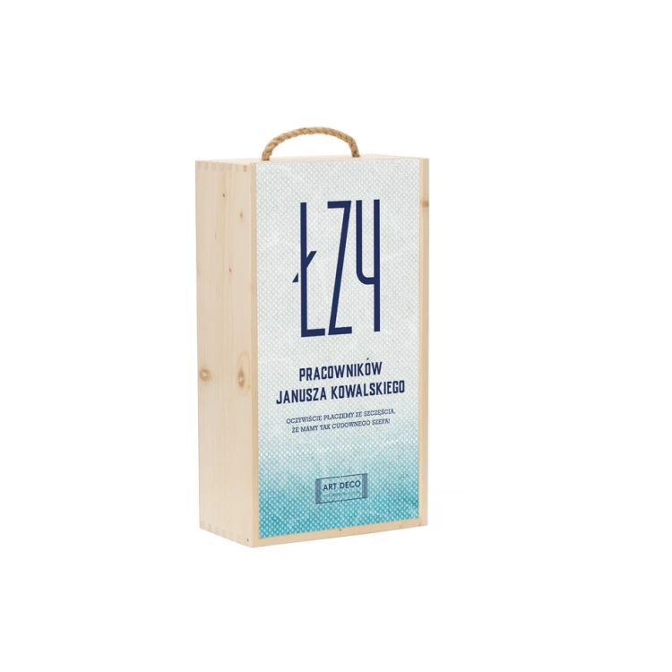 Holzkiste für Wodka mit einem Set von 6 Gläsern - Geschenk für den Chef - SK070