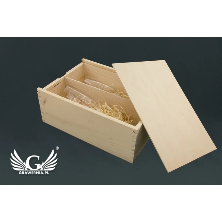 Holzkiste mit Gläsern für das Brautpaar - SK28