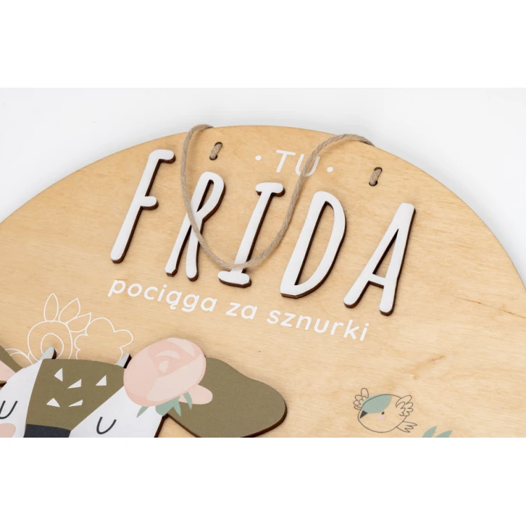 Holzschild mit Kindernamen - Sarenka - Durchmesser 290mm - NAP070
