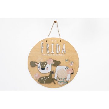 Holzschild mit Kindernamen - Sarenka - Durchmesser 290mm - NAP070