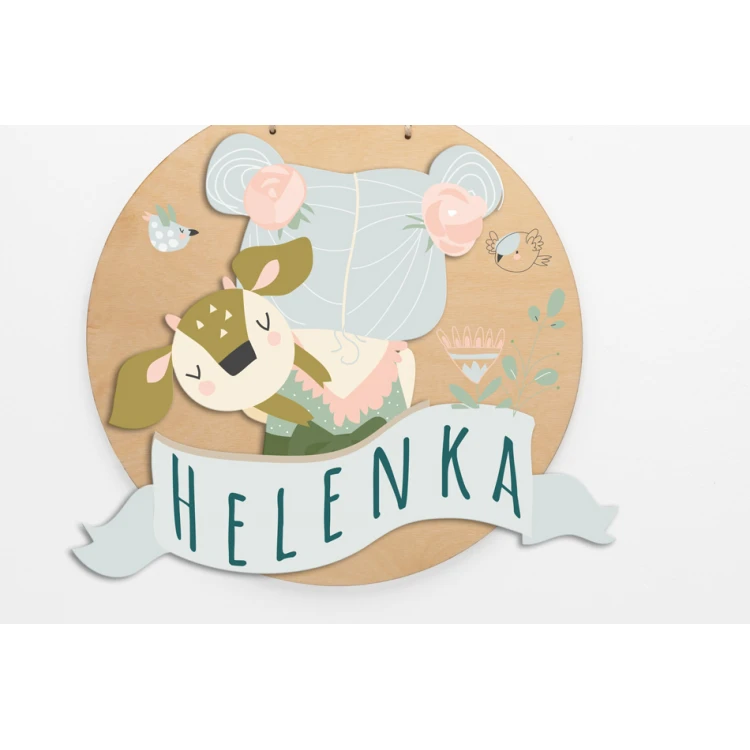 Holzschild mit Kindernamen - Sarenka - Durchmesser 290mm - NAP048