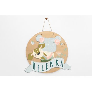 Holzschild mit Kindernamen - Sarenka - Durchmesser 290mm - NAP048